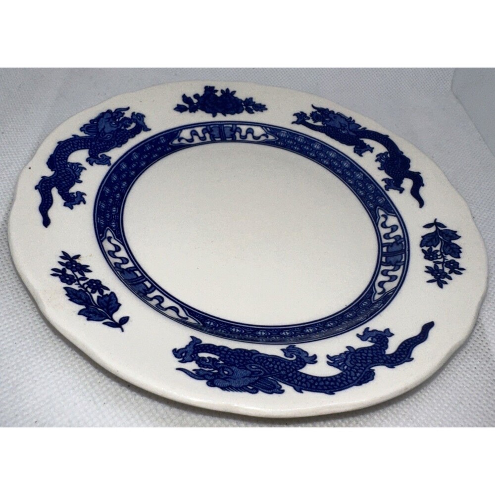 Dragon Royal Cauldon Bristol Ironstone England 6.8in 1652 Circa 1930 Blue/white